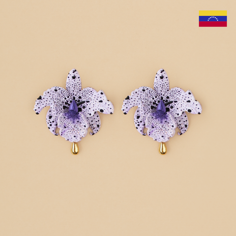 Aretes Cattleyas Mulata