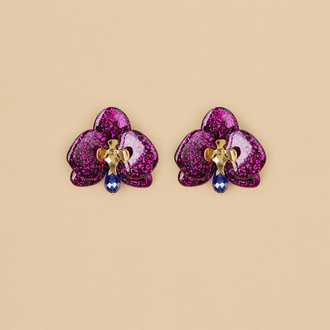 Aretes Orquídeas Púrpura
