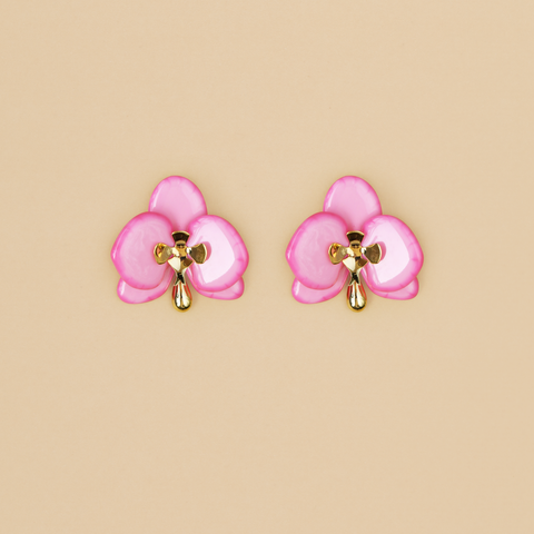 Aretes Orquídeas Rosa