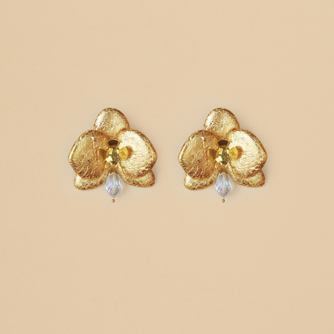 Aretes Orquídeas Golden