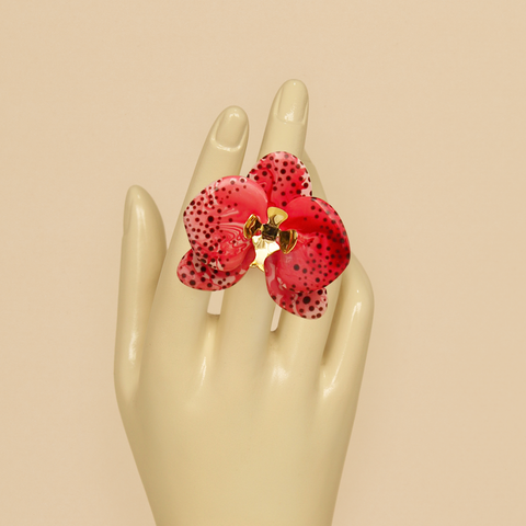 Anillo Orquídea Rojizo