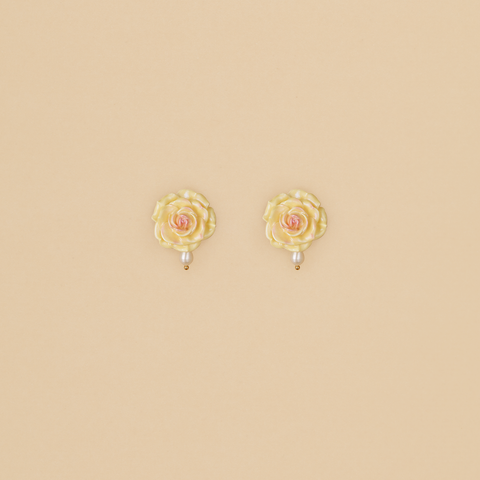 Aretes Rositas Crema