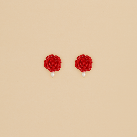 Aretes Rositas Rojo