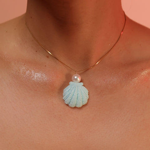 Collar Ostra Celeste