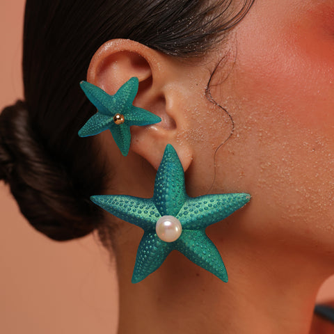 Earcuff mini Estrella turquesa