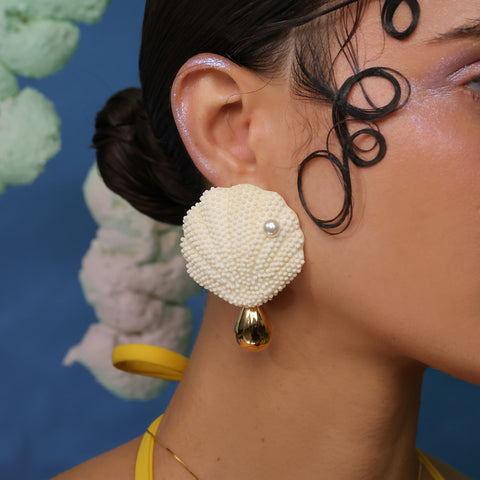 Aretes Ostras Blancas