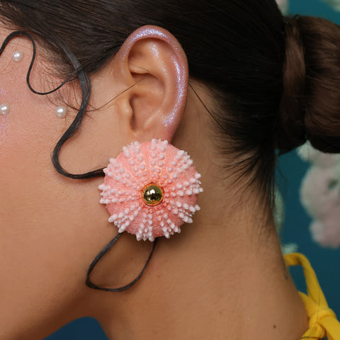 Aretes Erizos rosa