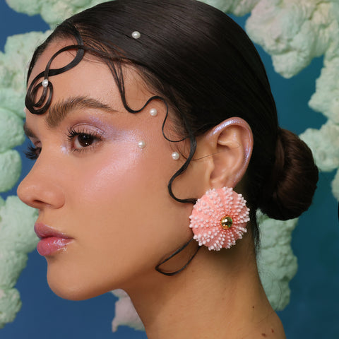 Aretes Erizos rosa