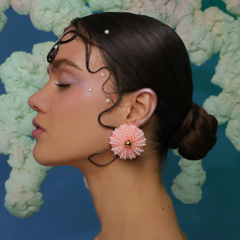 Aretes Erizos rosa