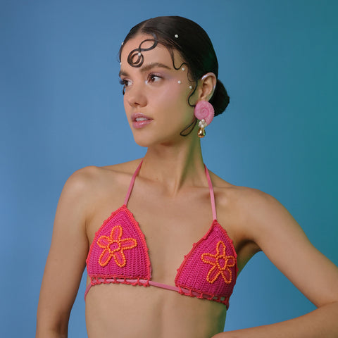 Aretes Amonitas Rosa