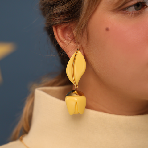 Aretes Maxi Tulipán Mantequilla