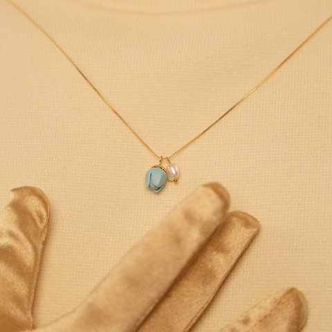 Collar Mini Tulipán celeste