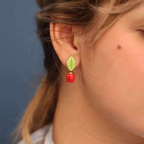 Aretes Mini Tulipán Rouge