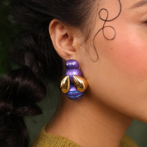 Aretes Abejas Moradas