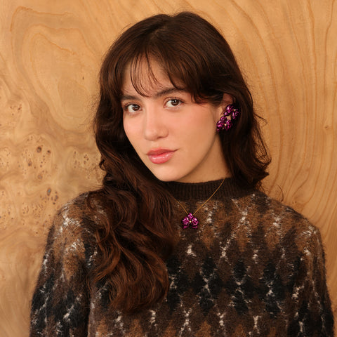 Set de Oreja mini Orquídeas Púrpura