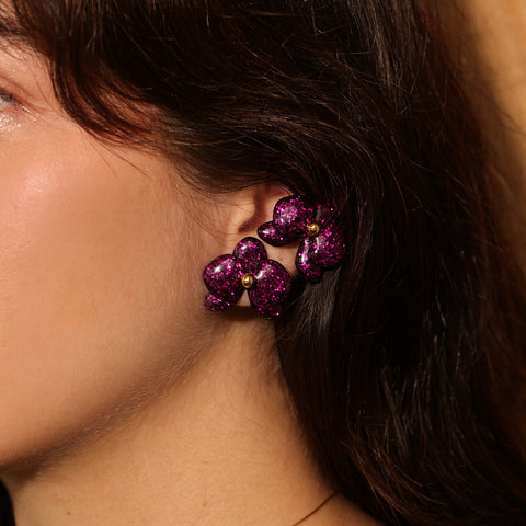 Set de Oreja mini Orquídeas Púrpura
