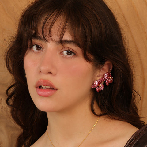 Set de Oreja mini Orquídeas Rosé