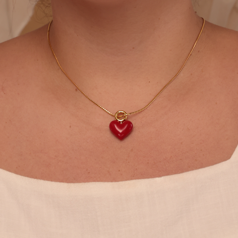 Collar mini Corazón Rojo