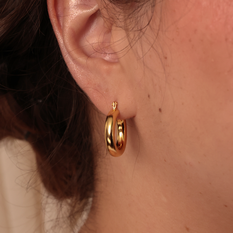 Aretes Argollas mini Corazón Rojo (2 en 1)