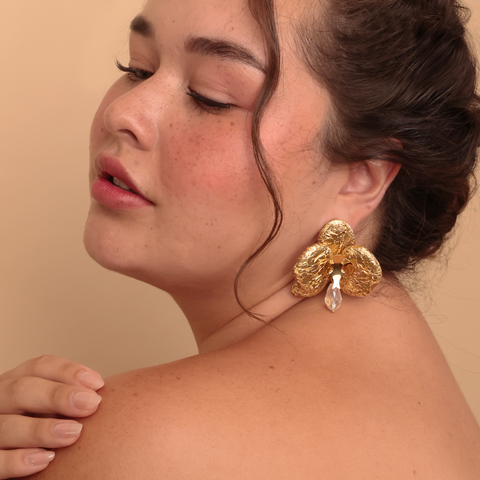 Aretes Orquídeas Golden