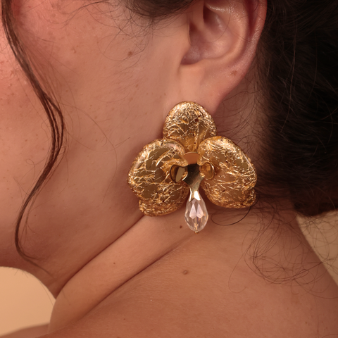Aretes Orquídeas Golden
