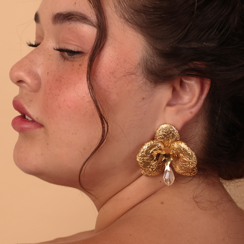 Aretes Orquídeas Golden