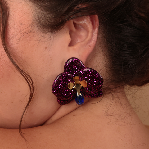 Aretes Orquídeas Púrpura