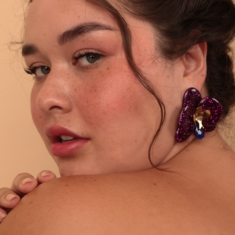 Aretes Orquídeas Púrpura
