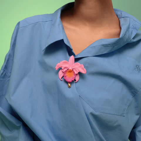 Broche Cattleya Rosa