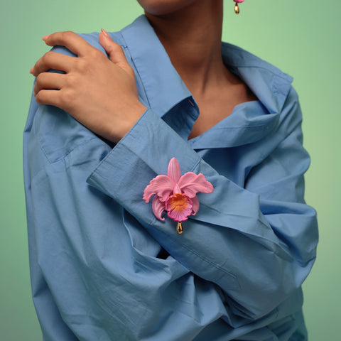 Broche Cattleya Rosa