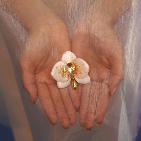 Broche Orquídea Blanca