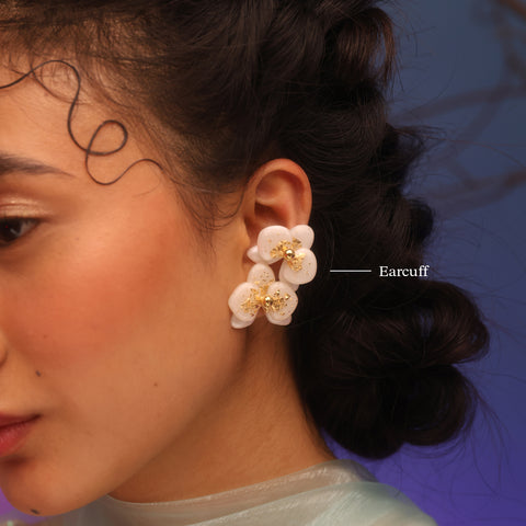 Earcuff mini Orquídea Blanco
