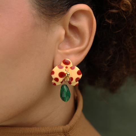 Aretes mini Orquídeas Coco Drops