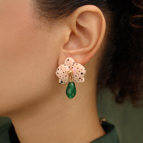 Aretes mini Orquídeas melón Drops