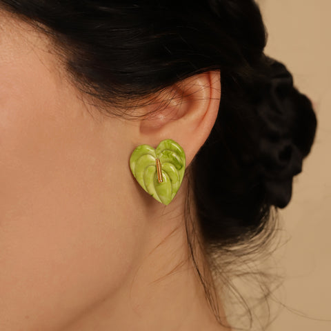 Aretes mini Anturios Verde