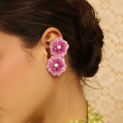 Earcuff Flor de Mora Magenta