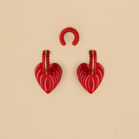 Set Argollas Anturios Rojo