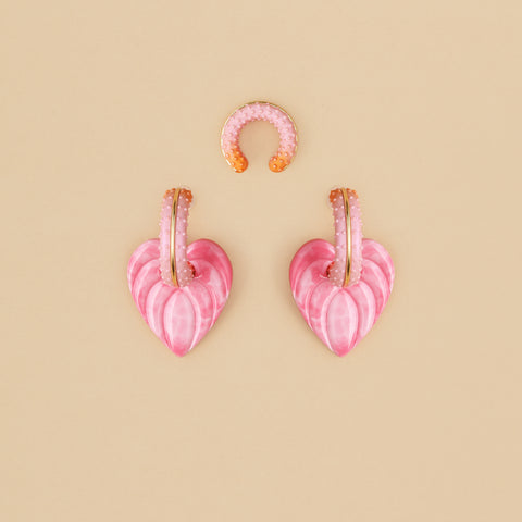 Set Argollas Anturios Rosa