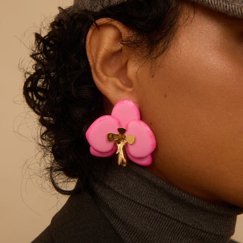Aretes Orquídeas Rosa