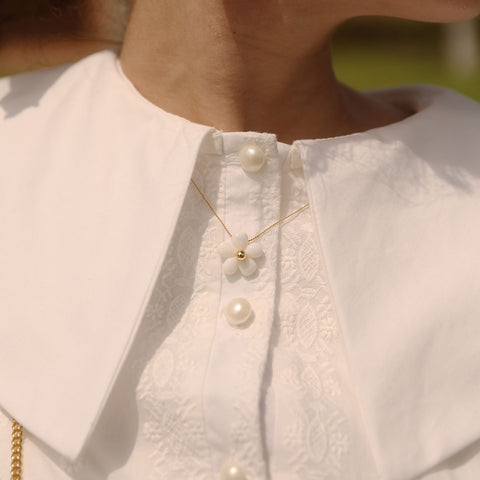 Set Flor de Fresita Blanca