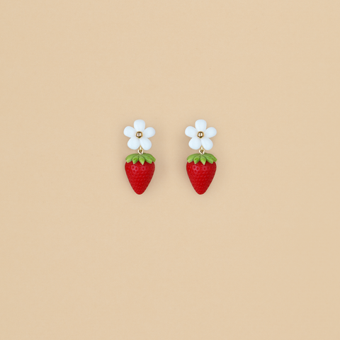 Aretes Fresitas Rojas