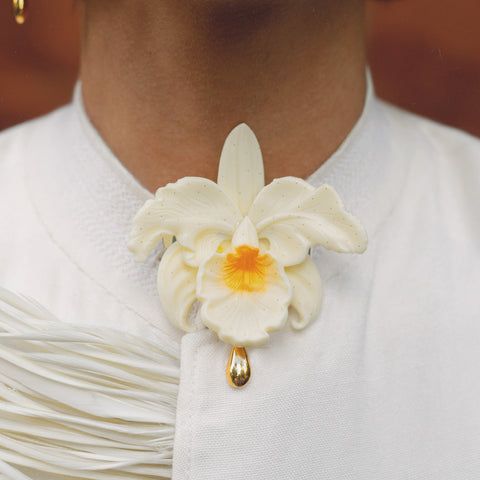 Broche Cattleya Marfil