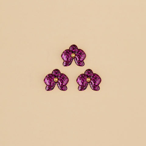 Set de Oreja mini Orquídeas Púrpura