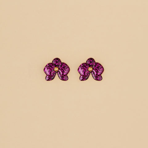 Aretes mini Orquídeas Púrpura