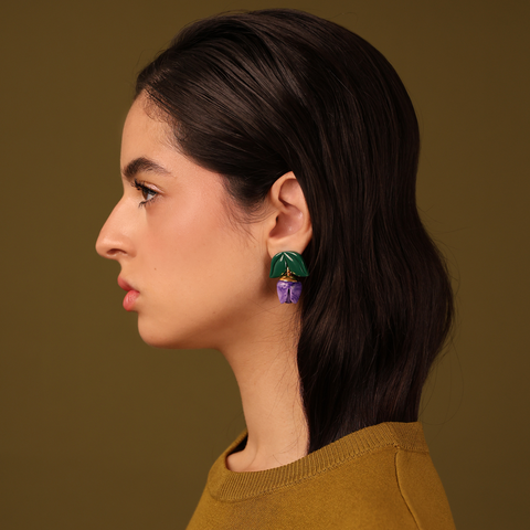 Aretes Tulipán Medianos Violeta