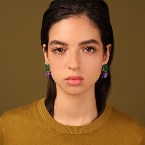 Aretes Tulipán Medianos Violeta